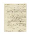 WHITNEY, ELI. Autograph Letter Signed, E. Whitney, twice, to Commissary General Callender Irvine,